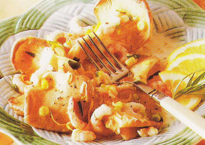 Garnelen mit Champignons